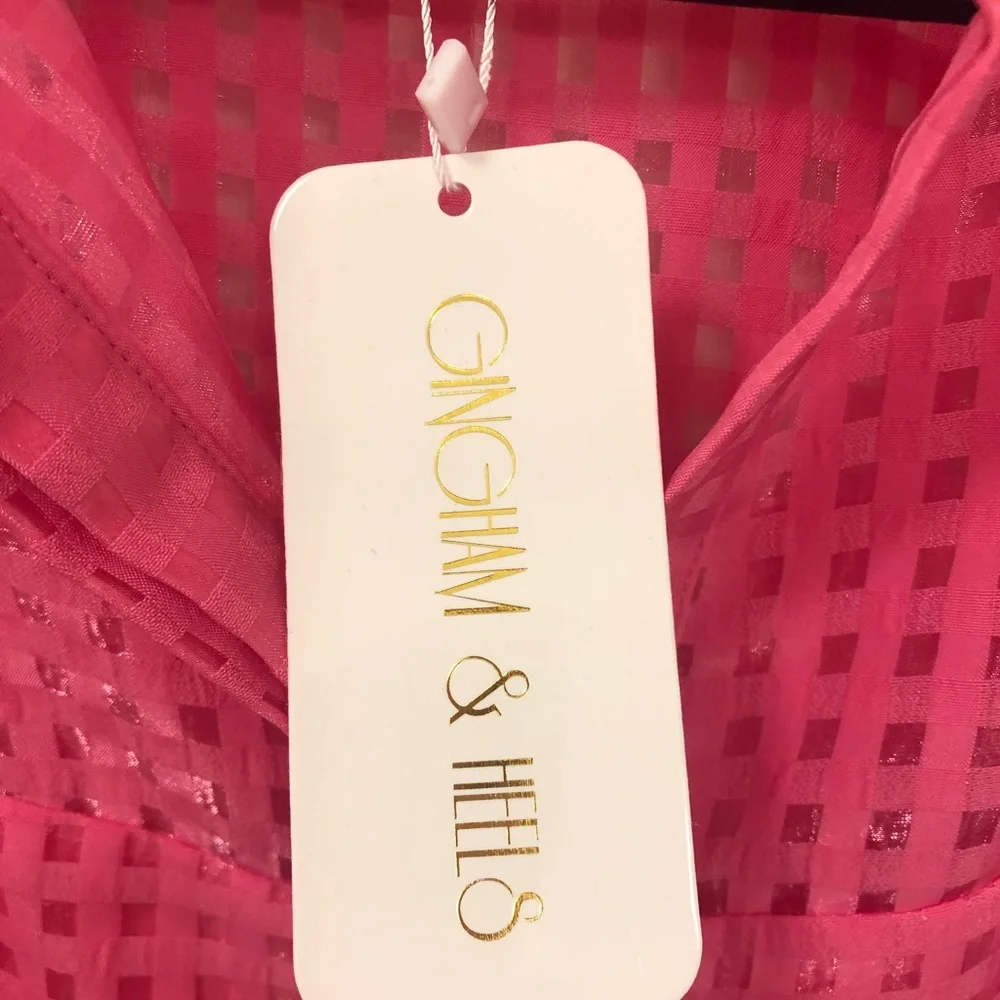 Gingham & Heels Magenta dress - Picture 8 of 10